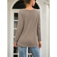 thumbnail image 5 of AXSAY Womens portability Casual Blouse Loose Long Sleeve Twist Knot T Shirts Round neck Knit Tops (XL, Beige), 5 of 7