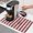 Red, variant on Light Blue Stripes Dish Drying Mats for Kitchen Counter, Modern Abstract Linens Farmhouse Absorbent Coffee Bar Mat with Non-slip Rubber Backed Quick Drying Dish Rack Pad 16"x18"