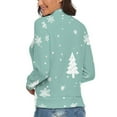 thumbnail image 3 of Snow Flake Christmas Women's Turtleneck Sweater Long Sleeve Ribbed Fitted Turtle Neck Casual Fall Winter Collection Top M, 3 of 4
