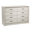thumbnail image 4 of CorLiving Newport Mid-Century Modern Adult 8-Drawer Wide Double Dresser, White Washed, 4 of 11