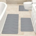 thumbnail image 6 of FAMTKT Bathroom Rugs Sets 3 Piece Foam Bath Mat 3 Set Toilet Mats Universal Soft Comfortable Water Absorption Non-slip Thick Machine Washable Easier to Dry, 6 of 6