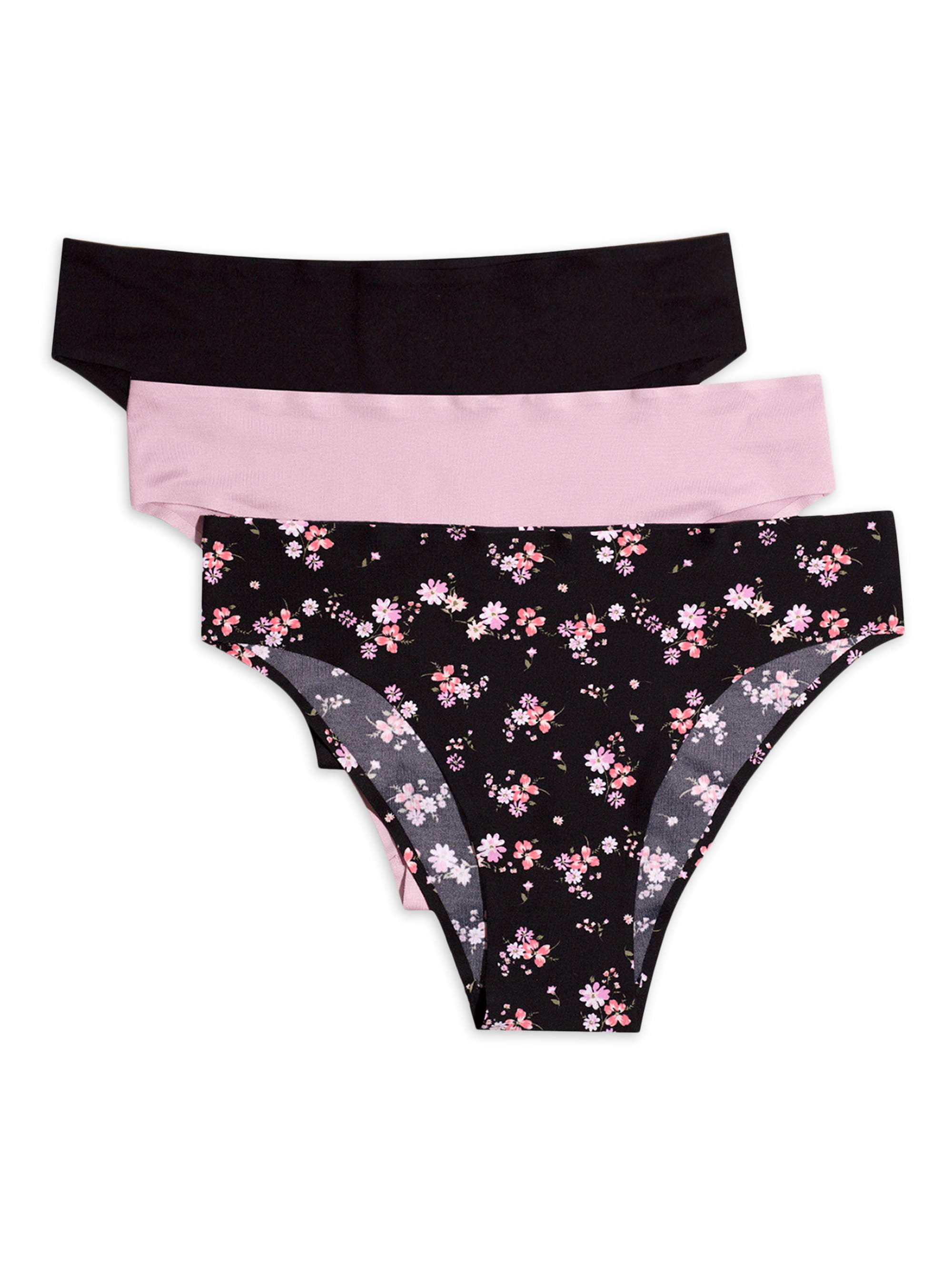 Secret Treasures Women's Bonded High Cut Panties, 3 Pack