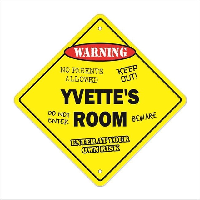 SignMission X-Yvettes Room 12 x 12 in. Crossing Zone Xing Room Sign - Yvettes