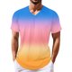 thumbnail image 1 of Summer Men's Popular T-shirt Printed V-neck Short Sleeved T-shirtM, 1 of 5