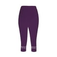 thumbnail image 4 of Women's Cropped Yoga Pants - Mesh Panel Workout Leggings, Stretchy Compression Capris (S-XXXL, 10 Colors) | Yubnlvae (Purple | XXL), 4 of 6
