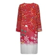 thumbnail image 4 of Yuyamidu Red Christmas Robes Womens Long Nightgown Music Note Zipper Front Bathrobe for Women Snowflake Long Sleeves Robe Sleepwear Size 2XL Casual Dressing Gown, 4 of 7
