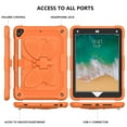 thumbnail image 6 of Children-Friendly Case for iPad 9.7" 6th Gen 2018, iPad Pro 9.7" Cover with Pencil Holder, Allytech Rugged Hard PC + TPU Kidsproof Hybrid Protection Pen Slot Case for iPad 6 2018, Orange, 6 of 7