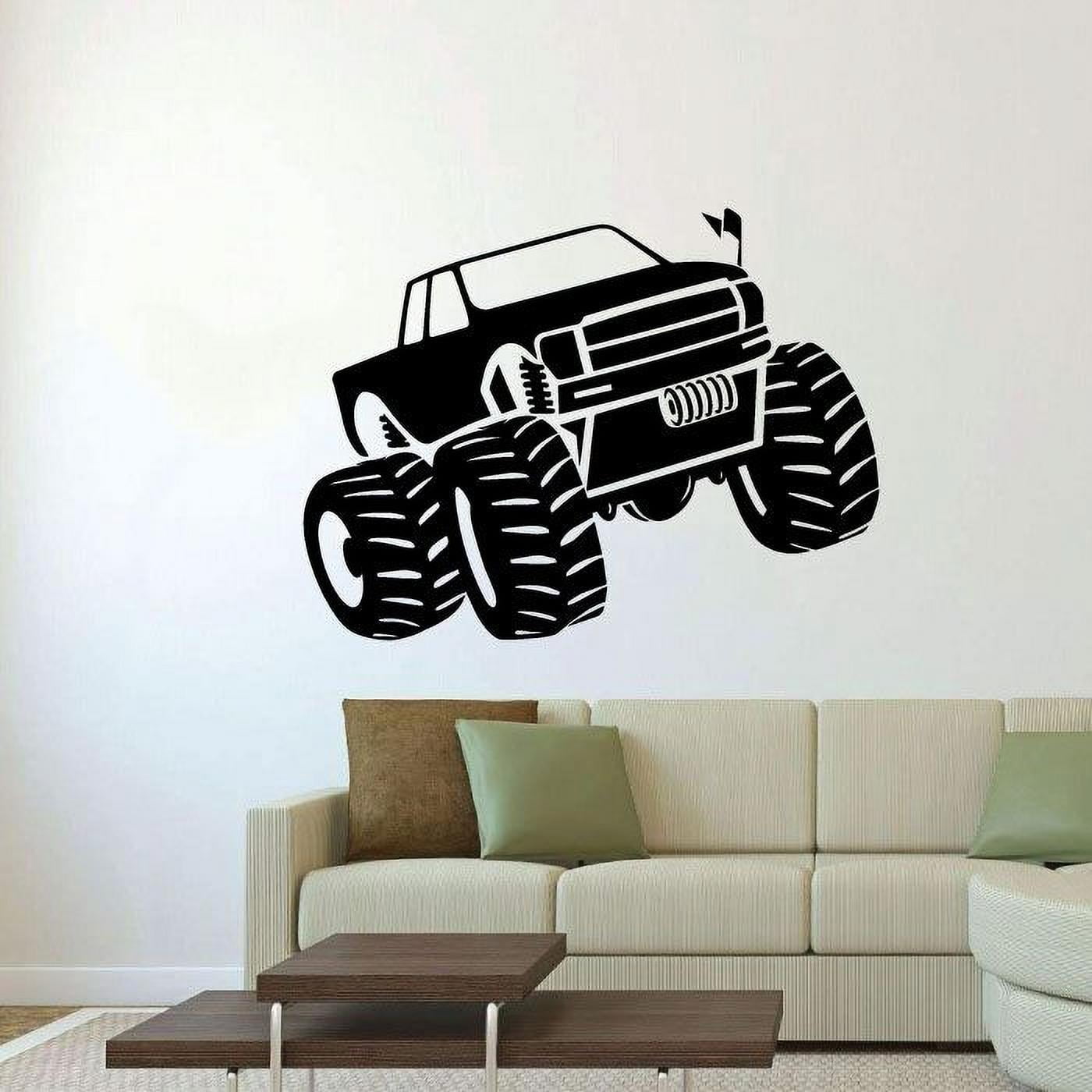 Monster Truck Stunt Wheels Trucks Ride Toy Car Wall Sticker Art ...