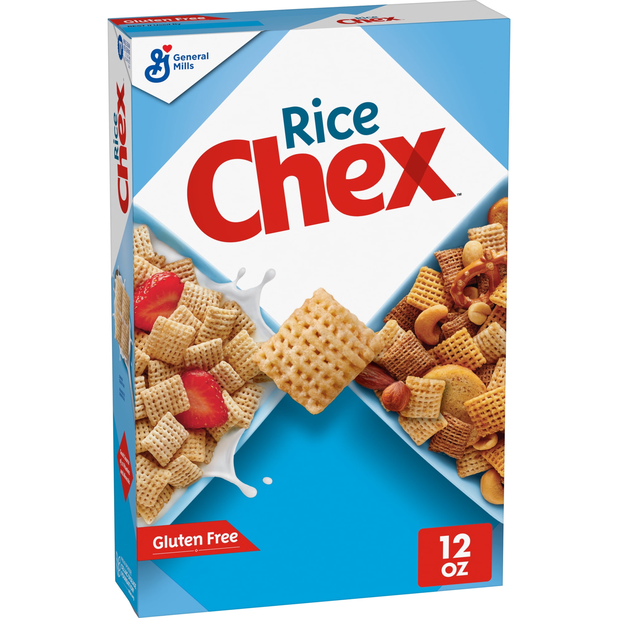 Rice Chex Gluten Free Breakfast Cereal, Homemade Chex Mix Ingredient, 12 oz