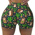 thumbnail image 2 of Picia Cute Hedgehogs Cactus Blue Printed Workout Shorts for Women Seamless Scrunch Butt Lifting High Waisted Yoga Gym Booty Running Moisture-wicking Short Pants-Small, 2 of 9