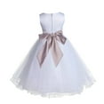 thumbnail image 2 of Ekidsbridal Girl Baptism Flower Girl Dress - White Tulle Rattail Edge 829S-A (Size: S-12), 2 of 3