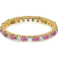 thumbnail image 3 of 14K Yellow Gold Lab Grown Diamond Si1/Si2 G H I & Cr Pink Sapp Eternity Band (Size 4) Made In India et0049-cps-050-4ylg, 3 of 5