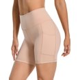 thumbnail image 2 of Pantalones cortos de yoga YUNOGA, cintura alta, entrepierna de 6 cm con bolsillos para mujer, 2 of 4