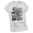 thumbnail image 2 of Blczomt White Juniors Tops Casual Short Sleeve Valentine's Day Quotes Crew Neck Blouse Womens Dress Shirts, 2 of 5