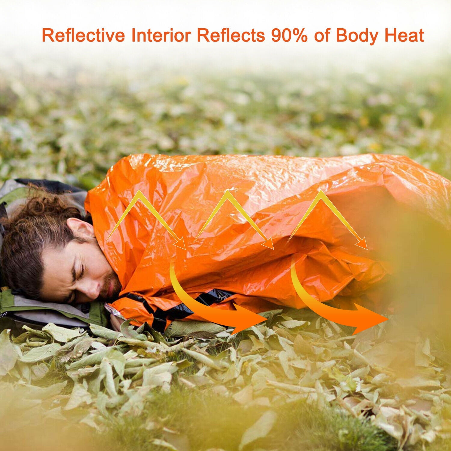 SAYFUT 2Pack Emergency Sleeping Bag Thermal Waterproof Outdoor Survival Camping Hiking
