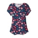 thumbnail image 4 of Tops de Algodón para Mujeres Cuello en V Moda Casual Manga Corta Primavera Verano Top para el Hogar Y Diario, 4 of 6