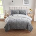 thumbnail image 2 of Set de edredón Sweet Home Collection Ombre Pintuck Grey Twin, 2 of 6