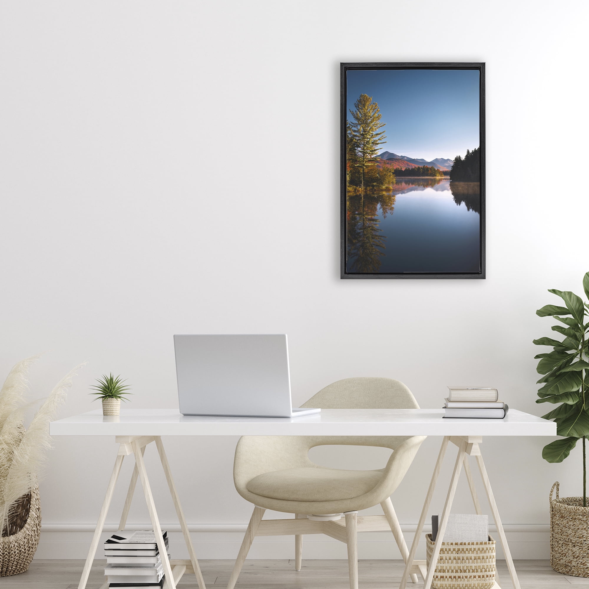 Stupell Industries Autumn Morning Wilderness Black Framed Floater Canvas Wall Art, design by Jonathan Zaharek