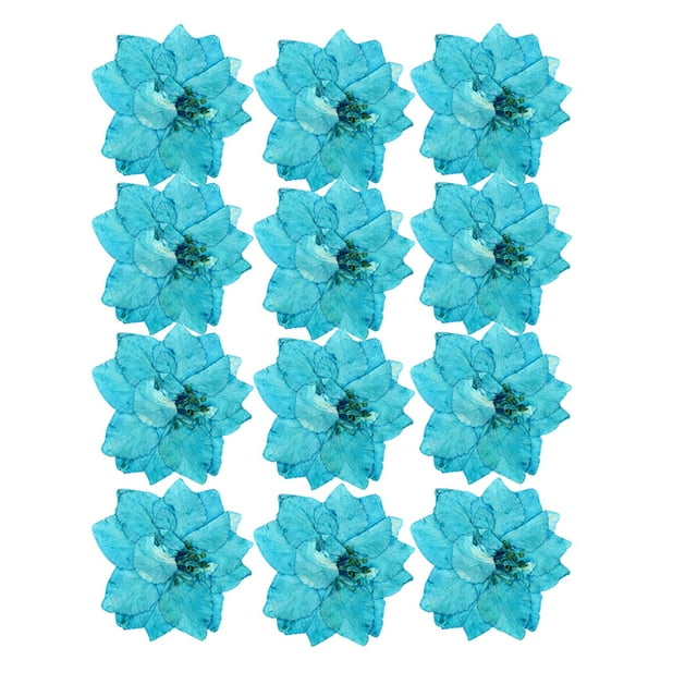 Pressed Flowers Home Arts Decorative Bookmarks Stickers Safe Colorful Multiple Simulation Decor Perfect Gifts Festive Supplies Blue