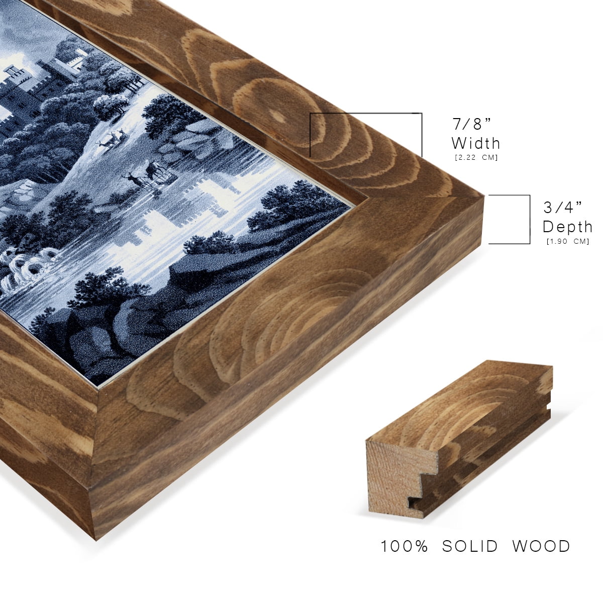 Estate View II -Framed Print w/glass-Walnut