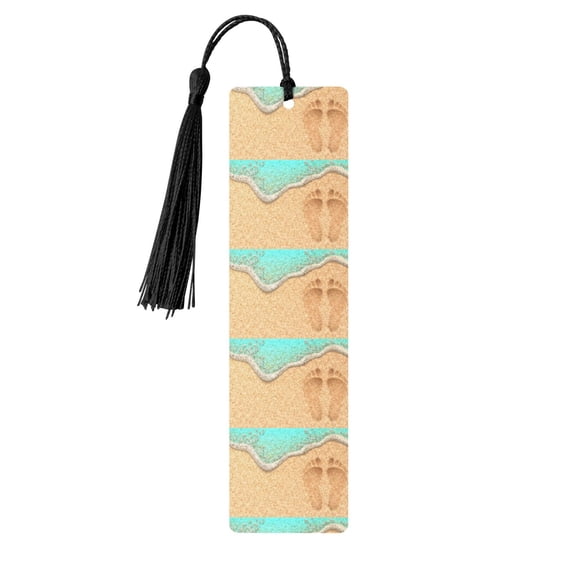 Kdxio Beach Footprint Print Metal Tassel Bookmarks,Perfect Gift for Art Lovers and Bookworms Metal Bookmarks for Women