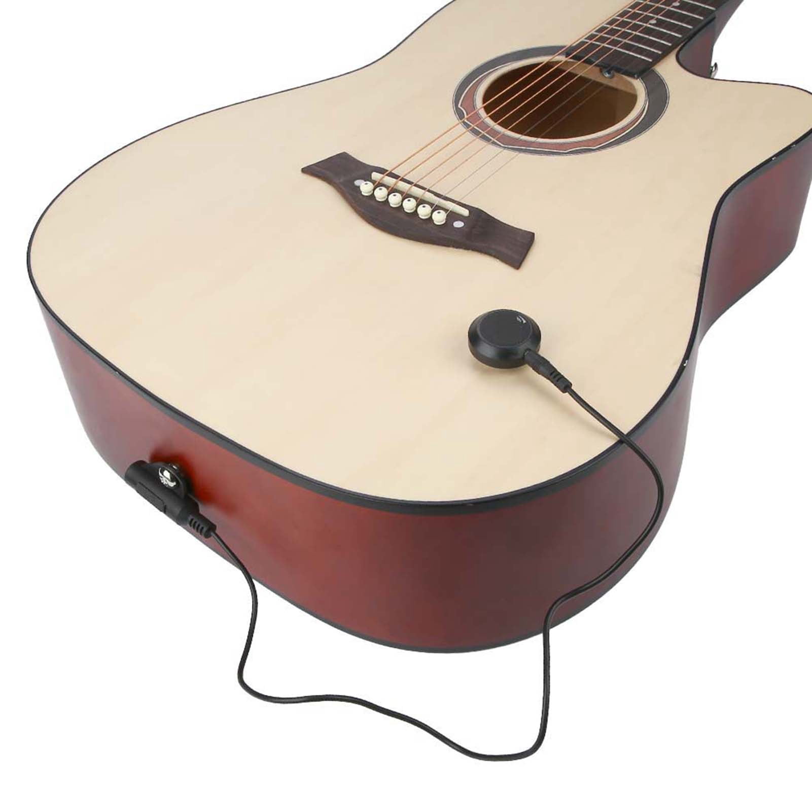 Pickup Transducer, Easy To Install Convenient To Use Piezo Pickup Transducer, Volume Level Adjustable For Guitar Ukulele