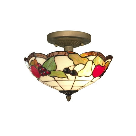 

Lighting Antique Brass Fruits Semi-Flush Mount