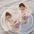 thumbnail image 4 of LOVZFMLL Girl's Dress Shoes Mary Jane Glitter Rhinestone Heart Low Heels Wedding Party Princess Shoes for Toddler Kid Pink 3-3.5 Years, 4 of 9