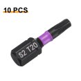 thumbnail image 3 of Uxcell 10pcs T20 Punta de Destornillador Torx 1/4" Vástago Hexagonal 25mm/1" Longitud Magnética, 3 of 7