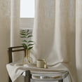 thumbnail image 4 of PHOENIGON Polyester Thick Linen Textured Curtains Light Filtering Semi-Sheer Grommet Curtain Pair, 4 of 5