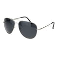 thumbnail image 2 of Polarized Lens Mens Classic Pilots Metal Rim Officer Style Sunglasses Silver Black, 2 of 4