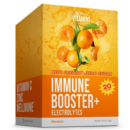 Dr. Price’s Immune Booster   Electrolytes Powder – 20 Packets | Sugar-Free Hydration Mix with Vitamin C, Zinc & Chromium