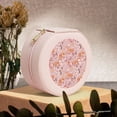 thumbnail image 6 of Yiaed Beautiful Fox Print Travel Jewelry Case Bridesmaid Gift Boxes Jewelry Travel Organizer Small Round Jewelry Box Mini Storage-Pink, 6 of 7