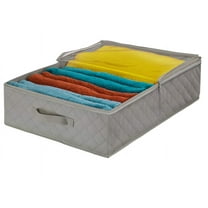 Sorbus Quilted Underbed Storage Bag with Clear Window and Handles, Gray