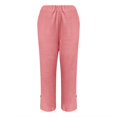 thumbnail image 6 of Women's cotton and linen long pants, stretch high-waisted straight leg casual pants, pants, 6 of 9