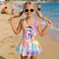 thumbnail image 3 of DISNIMO Cat Paw Printed Girl One Piece Swimsuit with Skirt Quick Dry Bathing Suit Skirted Hawaiian Summer Swimwear Sleeveless Swim Dress Size 7-8, 3 of 8