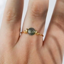 Green Jadeite Ring Gold Plated Copper Base Elegant Jewelry For Women And Men Sizes US 5 To 12 Handcrafted Durable