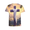 thumbnail image 5 of successthop Easter Clothes Women Cross Print Casual Short Sleeve Vacation T Shirt Crewneck Tops Summer Beach Clothes M, 5 of 5