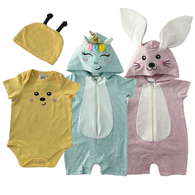 Kit 3 Pañaleros Bordados Baby Kisses Unicornio Coneja Abeja Bebe Talla 6 meses