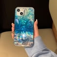 thumbnail image 4 of Blue Water Ripple Holographic Phone Case Compatible with iPhone 13 Pro 2021 Aesthetic Bling Glitter Wave Laser Pattern Fun Unique Slim Protective Cover for iPhone 13pro 6.1in, 4 of 9
