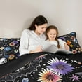 thumbnail image 4 of Feelyou Skeleton Skull Twin Bedding Sets 7-Piece, Vintage Daisy Flower Bedding Comforter Set, Halloween Style Reversible Sheet Sets, Microfiber Bedroom Decor, 4 of 7