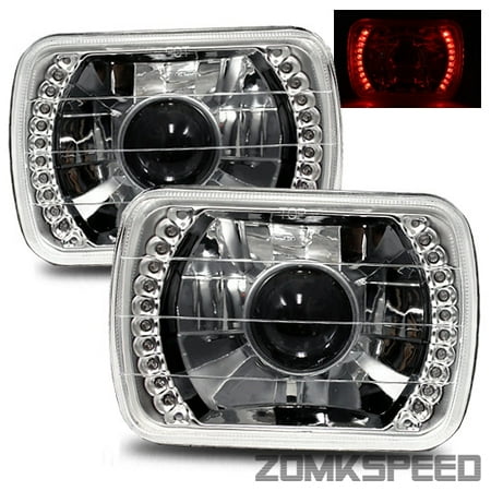 1995 1997 Nissan Pickup 7x6 H6014 H6052 H6054 Chrome Crystal Square 1995 1997 Nissan Pickup 7x6 H6014 H6052 H6054 Chrome Crystal Square Projector Headlights Red Led Ring