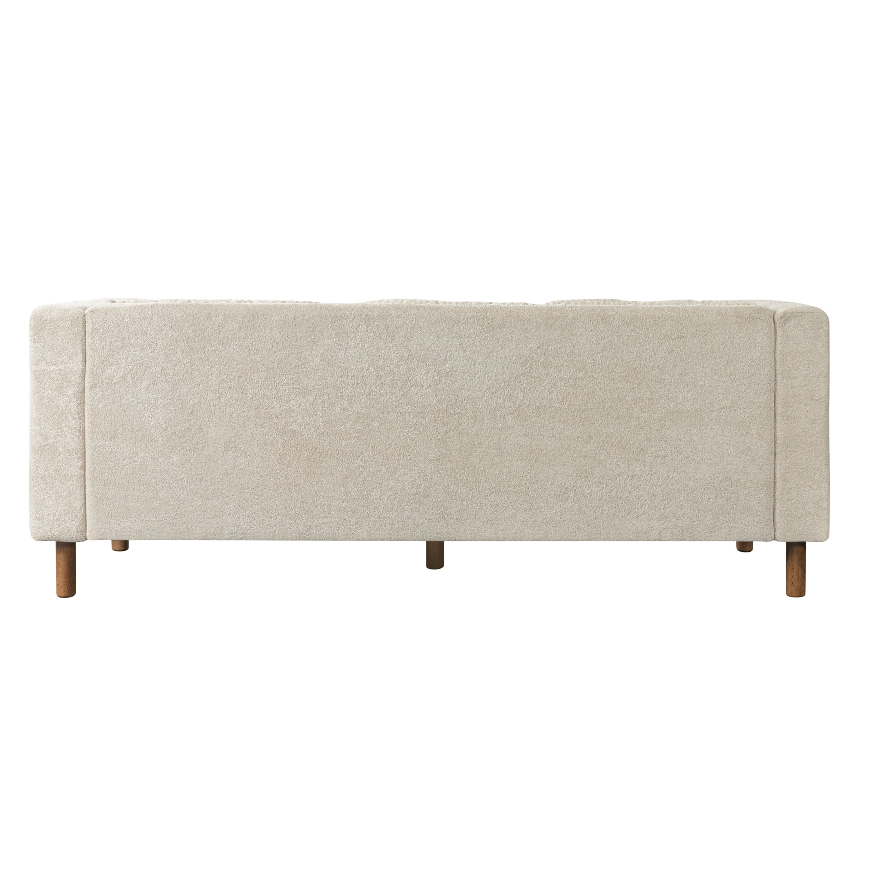 GARITIN 3 Seater Sofa 78 Inch, Chenille Upholstered Couch with Square Arms and Tufted Pillow Back for Living Room Apartment, Beige