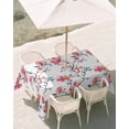 thumbnail image 3 of 52x70 Inch Outdoor Tablecloth with Umbrella Hole Zipper Rectangle Pink Blue Botanical Rectangular Tablecloths Outside Waterproof Summer Watercolor Branch Flower Patio Table Cover for Picnic Party, 3 of 8