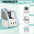 thumbnail image 4 of Uxcell Cat Backpack Carrier, Portable and Ventilated, Oxford Cloth for Cats or Small Dogs (Beige/Blue, 12.6"x11"x15"), 4 of 7