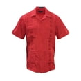 thumbnail image 1 of Gravity Threads Mens Guayabera Summer Shirt - Red - Small, 1 of 2