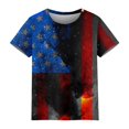 thumbnail image 4 of ADSSDQ 4Th Of July Top Casual Summer Loose Fit Scoop Neck Oversized Workout Shirts For Women Stars Stripes Print Short Sleeve Shirts Womens Blouse Gym Clothes Woman Blue XL, 4 of 5