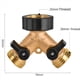 thumbnail image 4 of 2X Grifo de Jardín de 2 Vías de Latón Hembra 3/4 y Válvula de Riego Divisor de Agua Conector Rápido Divisor de Manguera de Jardín, 4 of 8
