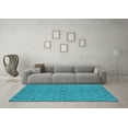 thumbnail image 3 of Ahgly Company Indoor Round Oriental Turquoise Blue Industrial Area Rugs, 4' Round, 3 of 4