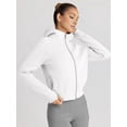 thumbnail image 5 of Womens Zip Up Hoodies Jackets Cropped Sweatshirts Fleece Fall Outfits Casual Comfy Y2k Tops Winter Clothes White S, 5 of 9